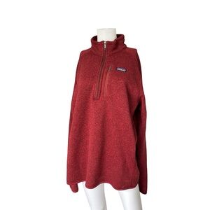 Patagonia Red Better Sweater Quarter Zip Pullover Colorful Outdoor Mens Size XL